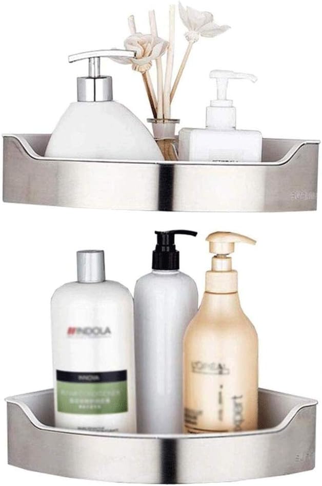 Shower Corner Shelf Wall Mounted Bathroom Storage Stainless Steel Satin Nickel