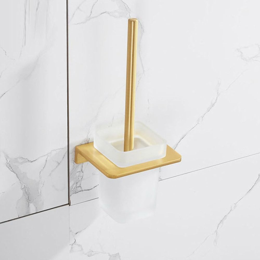 Golden Towel Rack Towel Bar Gold Stainless Steel Hardware Set,Robe Hook,Toilet Brush Cup Holder Soap Dish Bathroom Accessories,Toilet Brush