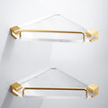 OAKITA Brushed Gold Metal Bathroom Towel Rack Wall Mounted Acrylic Easy Clean Phone Holder Fashion Bathroom Accessories Set,Corner Shelf