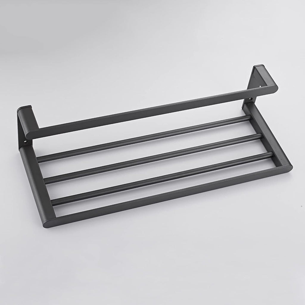 Bathroom Shelf Wall Floating Bathroom Bathroom Towel Rack 23.6 Inches Wall Mounted Double Towel Holder，Wall Mounted Multifunctional Double Towel Bars，Gray Floating Shelves Corner Shower Caddy