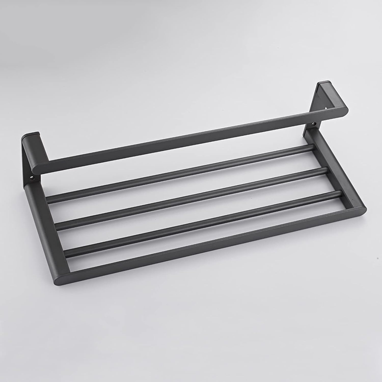 Bathroom Shelf Wall Floating Bathroom Bathroom Towel Rack 23.6 Inches Wall Mounted Double Towel Holder，Wall Mounted Multifunctional Double Towel Bars，Gray Floating Shelves Corner Shower Caddy