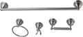 Kingston Brass BAK3961478SN Restoration 4-Piece 24-Inch Towel Bar Bathroom Accessory Set in Brushed Nickel