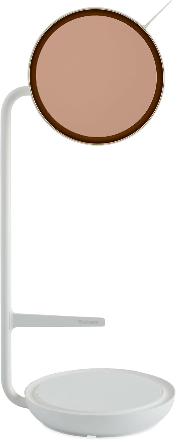 Steelcase Eclipse Light - Desk Light for Virtual Meetings - Study - Built-in Dimmer - Versatile Positioning - Video & Task - Pearl Snow