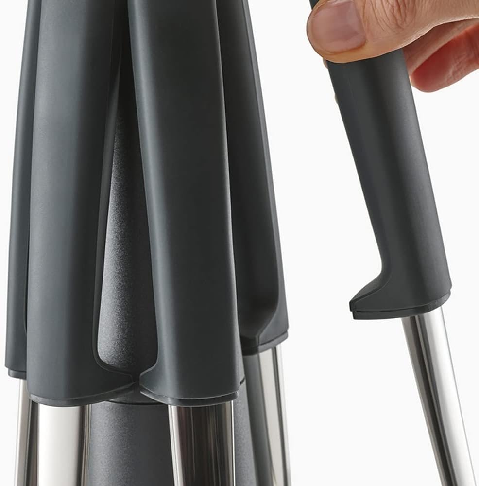 Kitchen Utensils Set, 6 PCS Stainless Steel Kitchen Utensils Set with 360° Rotating Stand, 520°F Heat Resistant Cooking Gadgets