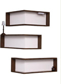 Wall Mounted Corner Shelf - Floating Shelves Save Space with Light Corner Display Shelf Stand Dustproof Storage, Heavy Duty Floating Shelves with LED Lights