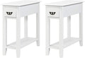 Tangkula Narrow End Table, Wood Small Side Table with Drawer & Open Shelf, Slim Nightstand for Small Spaces, Skinny Bedside Table for Living Room Bedroom, 9.8 x 23.6 x 23.6 Inches