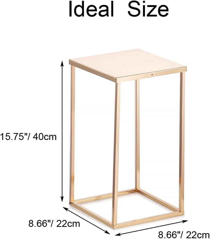 Gold Stand Wedding Centerpieces for Tables - 15.75in Tall Vases for Centerpieces, 10 Pcs Metal Column Flower Stand, Rectangular Flower Display Rack, Wedding Decorations for Table, Party, Event, Home