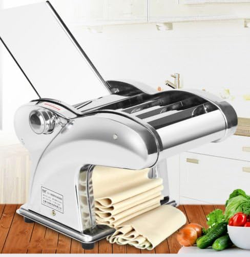 110V Electric Pasta Maker Machine Automatic with Double Cutter 1.5mm And 4mm Cutter, Pasta Roller and Cutter Set for Spaghetti Fettuccini Noodles Lasagna Ship from US