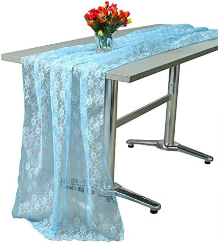 VDS Table Runner Lace Runner for Wedding Reception Party Table Decoration 27 x120 Inch (Pack of 15 Babay Blue)