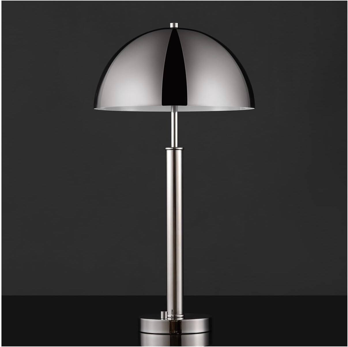 SAFAVIEH Couture Lighting Collection Harvey Modern Metal Dome Nickel 26-inch Bedroom Living Room Home Office Desk Nightstand Table Lamp (LED Bulb Included)