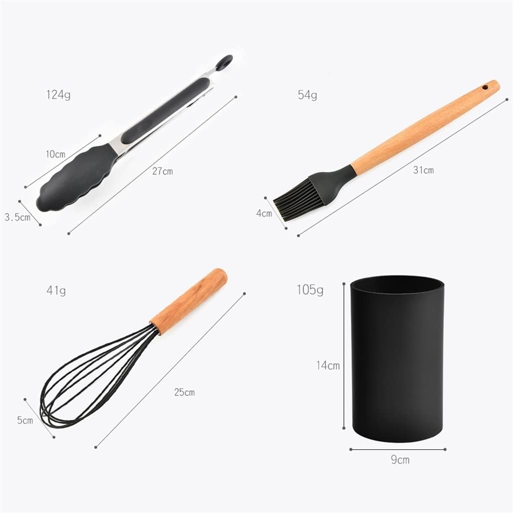 Cooking Utensil Set Wooden Handle Spatula Soup Spoon Colander Non-stick Cookware Kitchen Tools