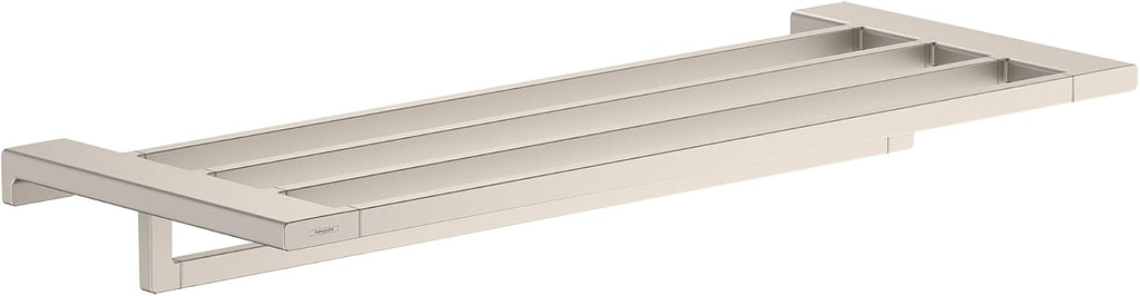 hansgrohe AddStoris Modern Towel Rack with Towel Bar in Brushed Nickel, 41751820
