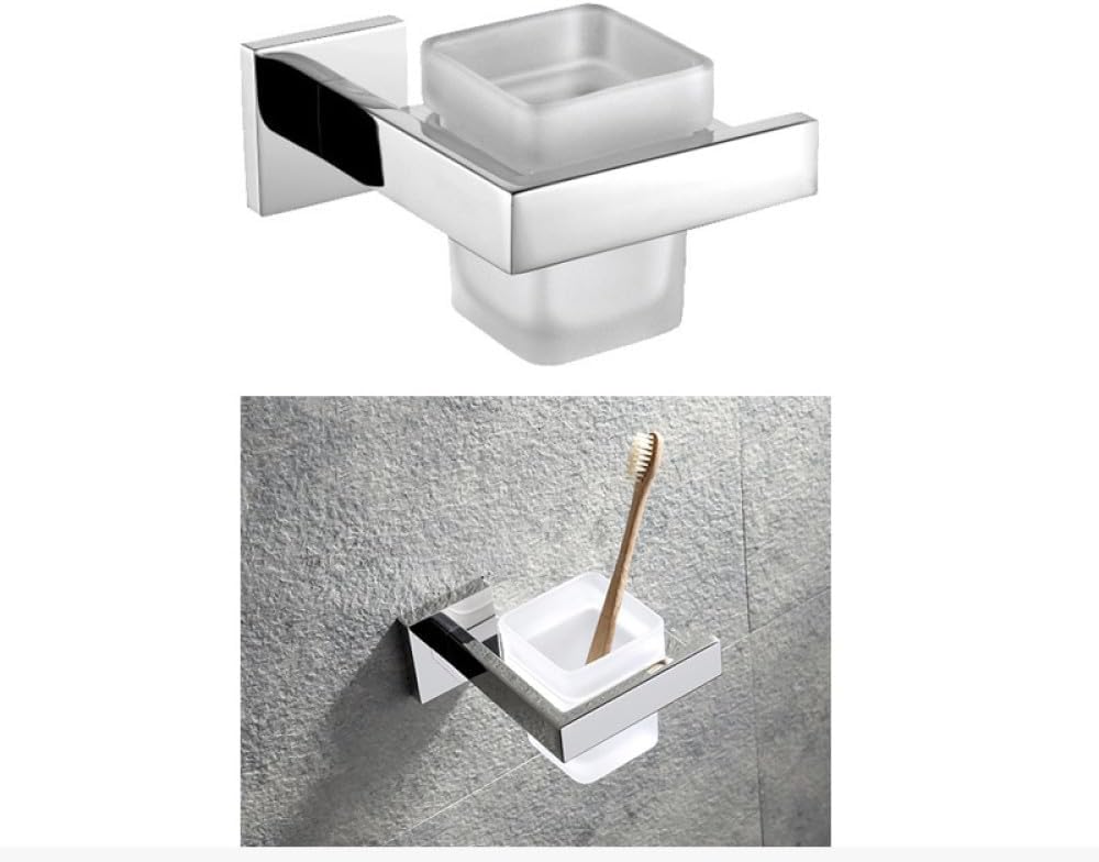 Bathroom Hardware 304 Stainless Steel Chrome Towel Rack Toilet Paper Holder Liquid Soap Holder Towel Bar Toilet Accessories Sets,CS Toothcup
