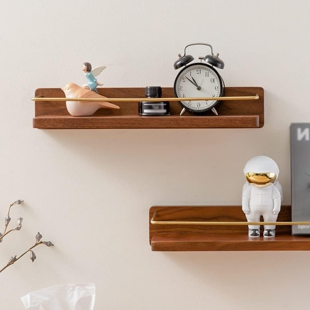 Floating Corner Shower Shelf Wall Mounted Solid Wood nizer Rack for Bathroom Storage Nail Free Bathtub Shelf Multifunctional Towel & Shampoo Holderr 30Cm (30Cm)