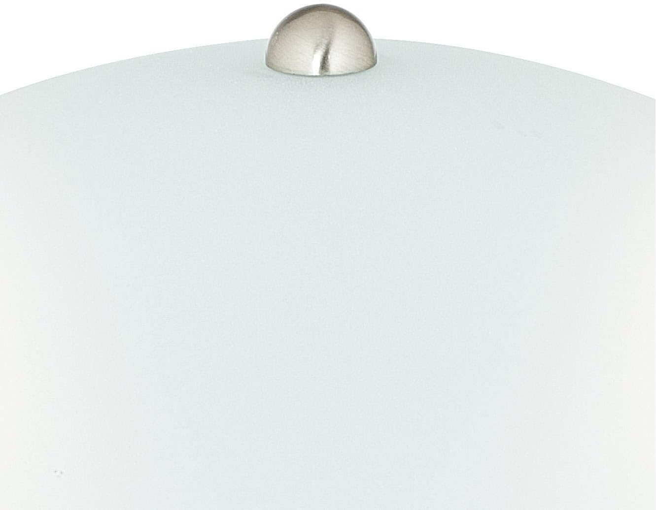 360 Lighting Deco Dome Modern Desk Table Lamp 17' High Touch On Off Brushed Nickel White Frosted Glass Shade for Living Room Bedroom House Bedside Nightstand Home Office Reading Family