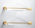 Brushed Gold Metal Bathroom Towel Rack Wall Mounted Acrylic Easy Clean Phone Holder Fashion Bathroom Accessories Set,Corner Shelf