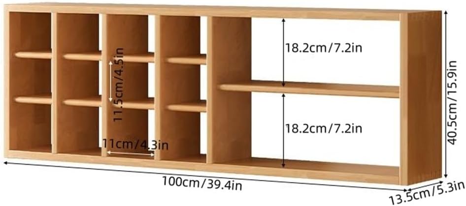 Wall Mounted Mug Rack with Wooden, Coffee Mug Display, Cup Organizer for Kitchen Cabinets, Solid Wood Wall Shelf for Mug Display, Storage and Wall Decor(Brown)