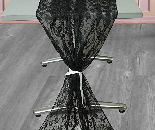 VDS Table Runner Lace Runner for Wedding Reception Party Table Decoration 27 x120 Inch (Pack of 15 Black)