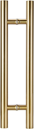 Double-Side Round Glass Door Handle, Heavy Duty Exterior Barn Door Push Bar for Exit, Swing Entry Door Handle Bar with Mounting Screws (Color : Gold, Size : 60cm(23 5/8') 40cm)
