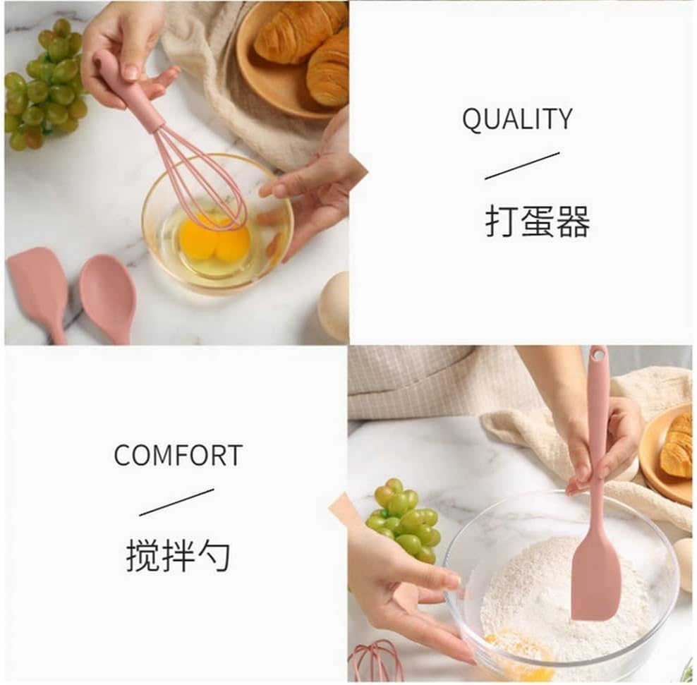 Silicone Kitchenware Non-stick Cookware Full Spatula Set Baking Cooking Utensils Oil Brush Scraper(black-JoJo's Bizarre Adventure1)