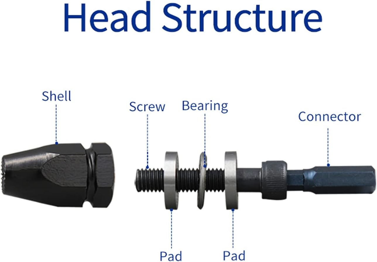 Air Riveter M5M6 1/4in 6cfm Professional Pop Pneumatic Riveting Gun Rivet Tool Hydraulic