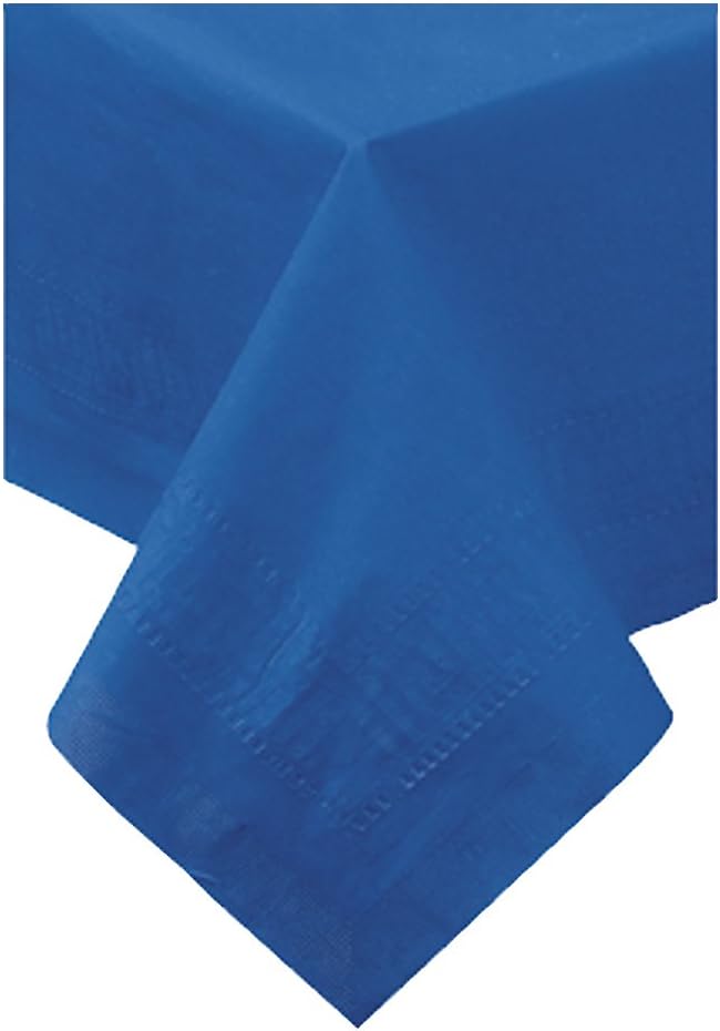 Hoffmaster 220422 Tissue/Poly Tablecover, 3 Ply, 54' Length x 54' Width, Navy (Case of 50)