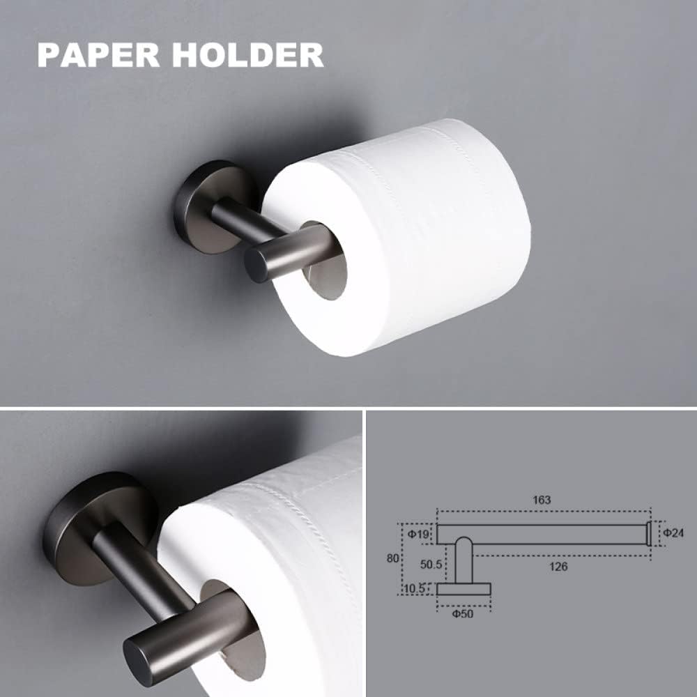 Bathroom Accessories Sets Matte Black Gunmetal Chrome Brushed Gold Robe Hook Towel Bar Paper Holder Stainless Steel,4,Piece Set BC