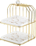 Cake Stand Creative Multi-layered Iron Cake Stand Dessert Stand Refreshment Stand Afternoon Tea Pastry Stand Snack Storage Rack Cake Holder(Color:White plate,Size:Double layer 1)