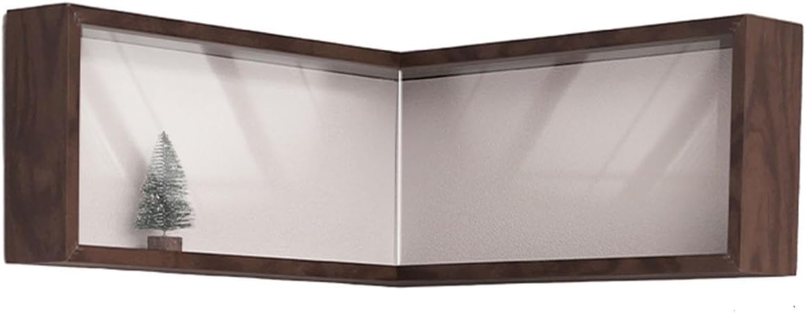 Wall Mounted Corner Shelf - Floating Shelves Save Space with Light Corner Display Shelf Stand Dustproof Storage, Heavy Duty Floating Shelves with LED Lights