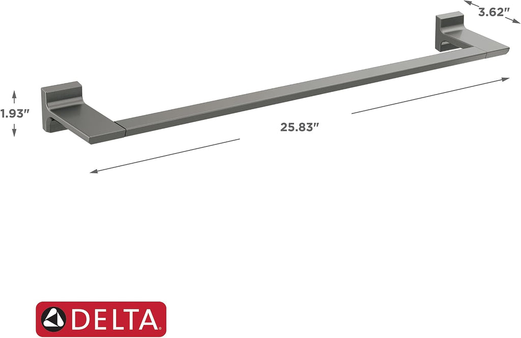 DELTA FAUCET 79924-KS Pivotal Wall Mounted 24 in. Towel Bar in Black Stainless Steel