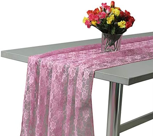 VDS Table Runner Lace Runner for Wedding Reception Party Table Decoration 27 x120 Inch (Pack of 15 Dusty Pink)