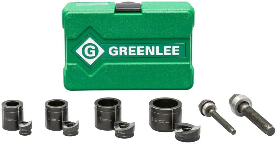Greenlee 7235BB Slug-Buster 1/2' - 1-1/4' Manual Knockout Set for Use With KRW-1 High-Leverage Ratchet Wrench, Hole Punching Knockout Kit