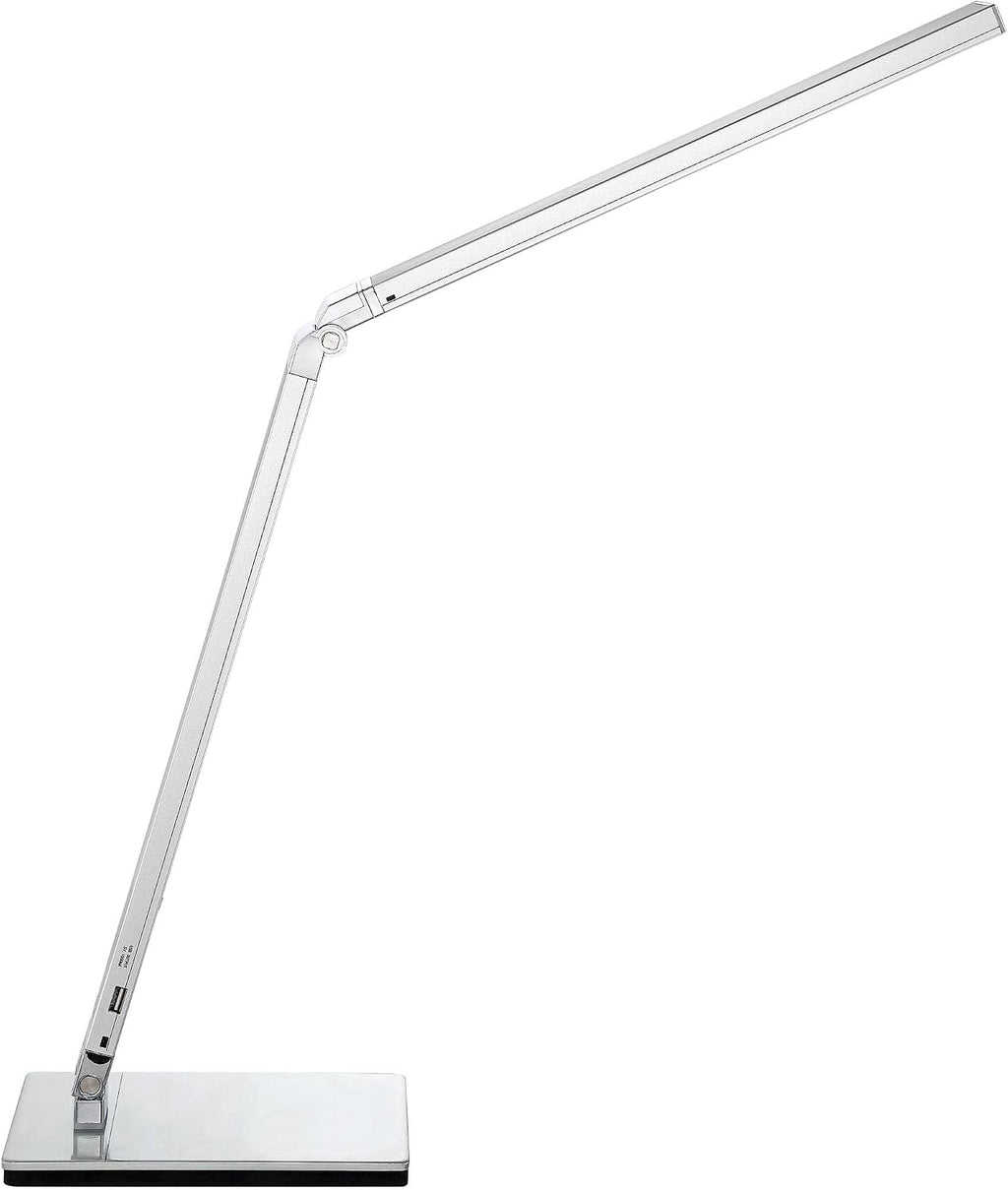 360 Lighting Jett Modern Desk Table Lamp 16 1/2' High with USB Charging Port and Nightlight LED Silver Aluminum Touch On Off Dimmer for Bedroom House Bedside Nightstand Home Office Reading