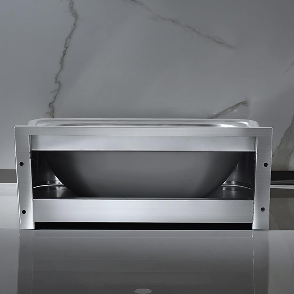 Stainless Steel Square Bowl Sink, Wall-Mounted Washbasin, Workstation for RV, Bars,Easy to Clean (Color : Silver, Size : D(43x41.2x15cm)) (Silver A (43x41.2x15cm))