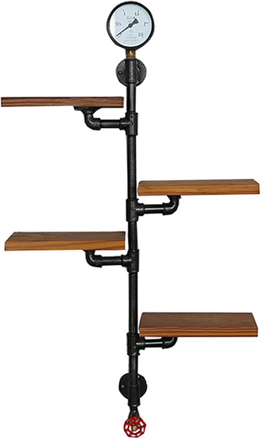 Black, Industrial Pipe Shelf Bracket, 4 Tiers Retro Wall Mounted Floating Shelf, Corner Floating Shelves Wall Mounted, Retro Rustic Industrial Shelf for Bar Kitchen Living Room