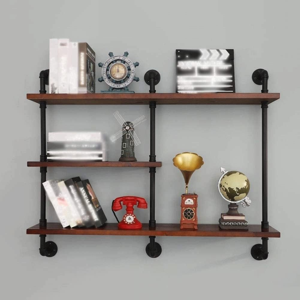 Corner Shelves Wall Mounted Floating Shelves 3-Tier Wall Decoration Shelf Iron Pipe Shelf Bracket for Bedroom Living Room Bathroom Kitchen Office and More