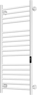 45.3'(L) x 19.5'(W) Wall Mounted Towel Warmer, Heated Towel Racks for Bathroom, Towel Dryer Heater, 16-Bars White, CSA Certified.