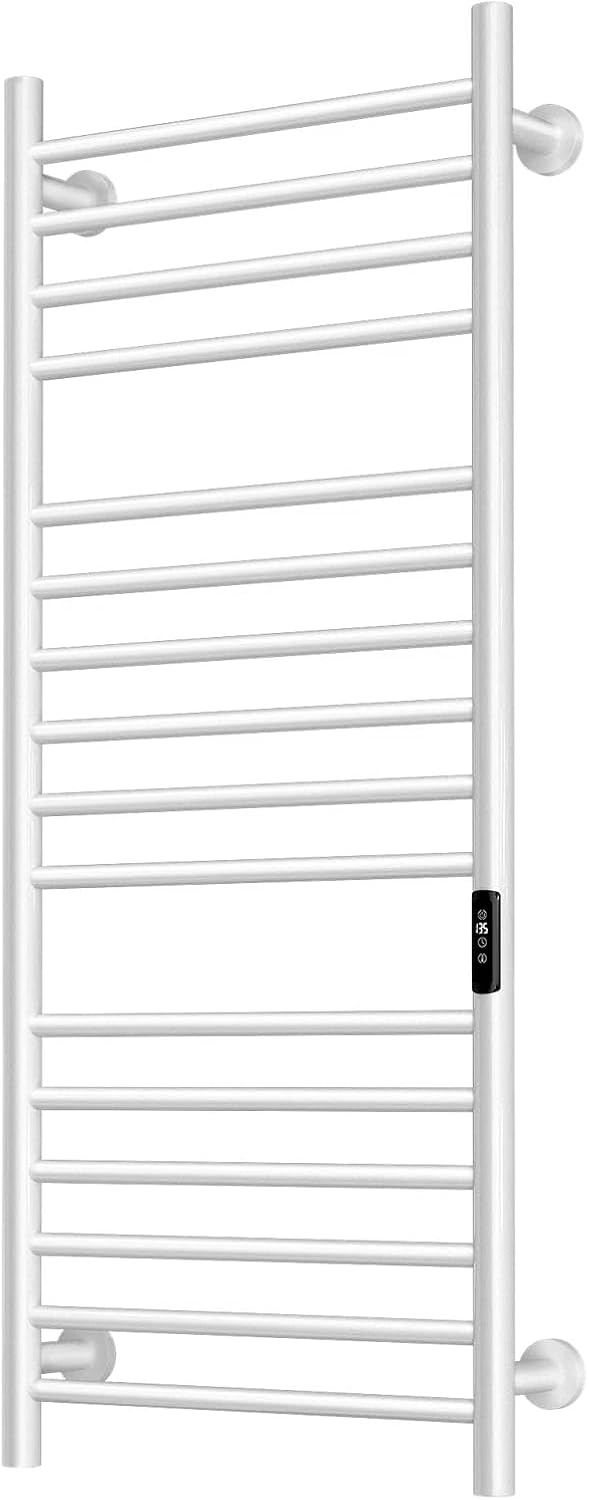 45.3'(L) x 19.5'(W) Wall Mounted Towel Warmer, Heated Towel Racks for Bathroom, Towel Dryer Heater, 16-Bars White, CSA Certified.