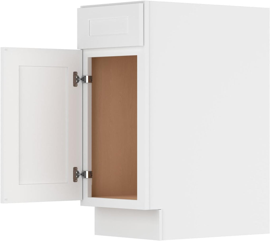 Furinno Shaker Drawer Base Kitchen Cabinet with 1-Door, Ready to Assemble, 24 D x 15 W x 34.5 H, White