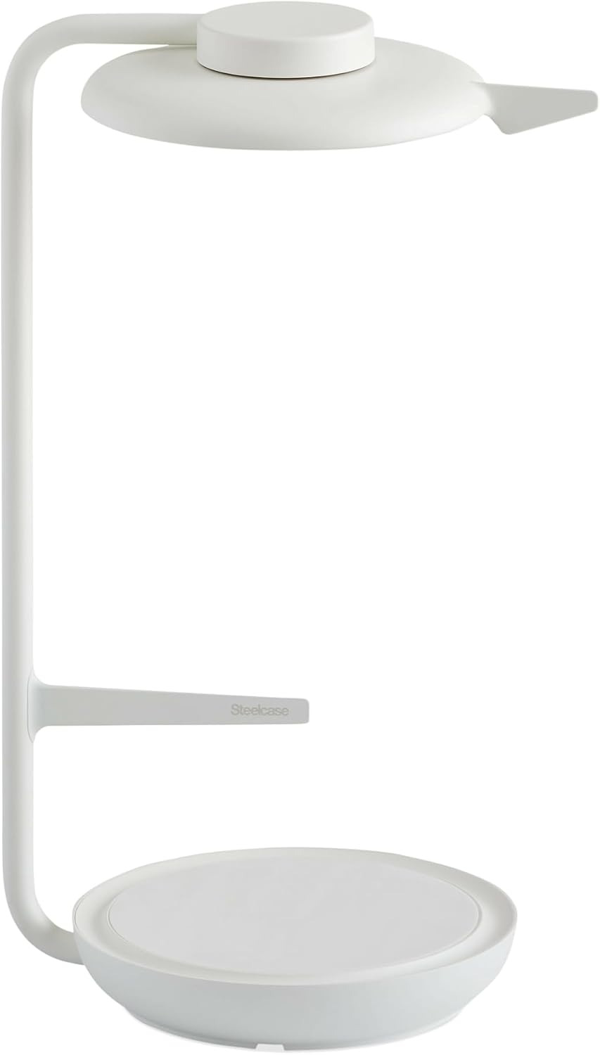 Steelcase Eclipse Light - Desk Light for Virtual Meetings - Study - Built-in Dimmer - Versatile Positioning - Video & Task - Pearl Snow