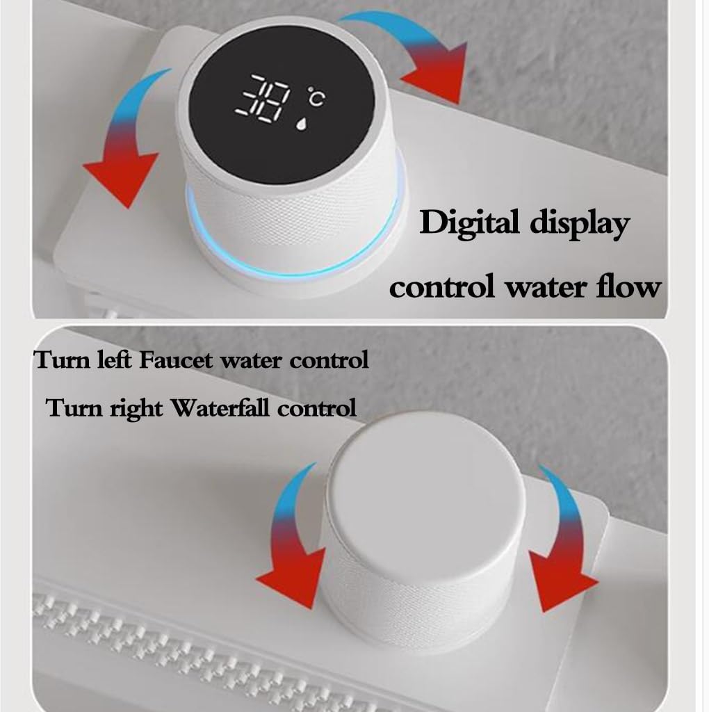 Single Bowl White Smart Digital Display Waterfall Sink Stainless Steel Single Bowl Sink Apartment Kitchen Dishwashiwater Pool Siphon Sink (75 * 45 * 23Cm