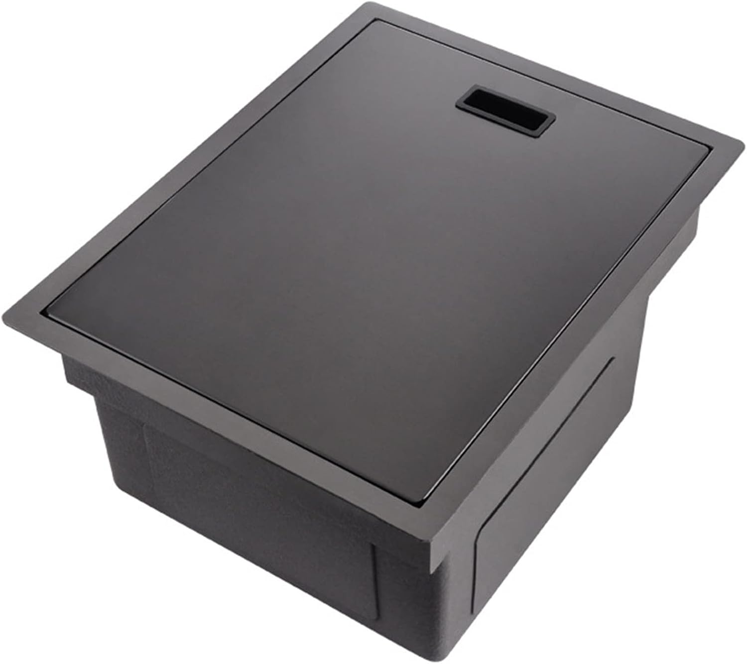 Undermount Kitchen Sink Hidden Sink with Foldable Tap and Cover, Laundry Utility Drop-in Topmount Single Bowl Sink Stainless Steel Kitchen Bathoom Sinks, Bl(Black-35x45cm