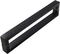 Door Handle C Shape Industrial Barn Door Push Pull Handle for Entrance Entry Office Store Solid Door Handle Set with Install Fitting (Black-60cm/23.6