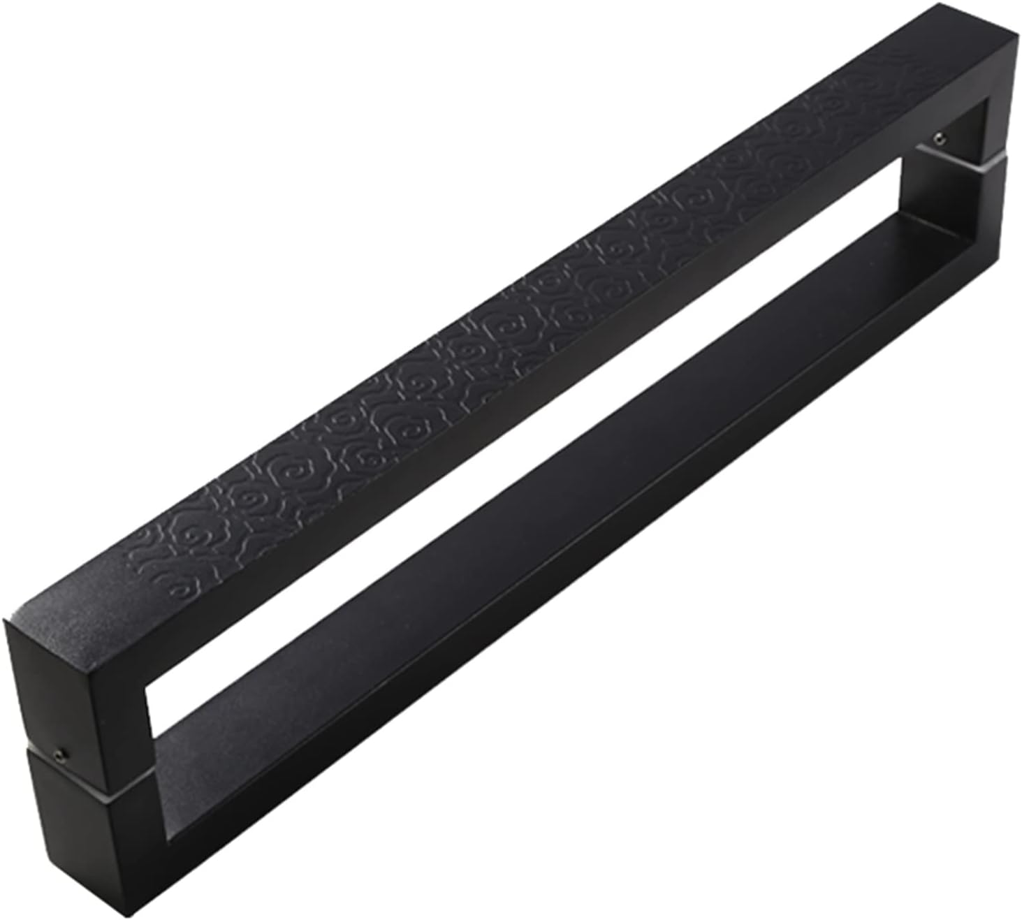Door Handle C Shape Industrial Barn Door Push Pull Handle for Entrance Entry Office Store Solid Door Handle Set with Install Fitting (Black-60cm/23.6