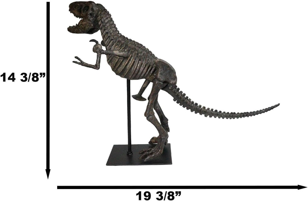 Ebros Prehistoric Standing Tyrannosaurus Rex Dinosaur Fossil Skeleton Statue On Museum Gallery Mount 19.25' Long for Trex Archaeology Fans Excavation of Ice Age Jurassic Era Decor Figurine Model