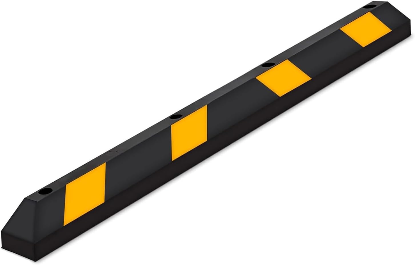 ZONETECH Parking Stopper for Garage Heavy Duty Rubber Parking Curb Stops 72' Garage Parking Stops 50-Pack Premium Quality Garage Wheel Stop Professional Grade w/Yellow Reflective Tape Bolts Included