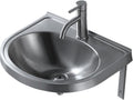 Stainless Steel Single Bowl Sink with Faucet, 3.9IN Deep Wall-Mounted WashBasin, Space-Saving, Easy to Clean,Small Sink Corner for Kitchen Bathroom (Color : Silver, Size : E) (Silver F)