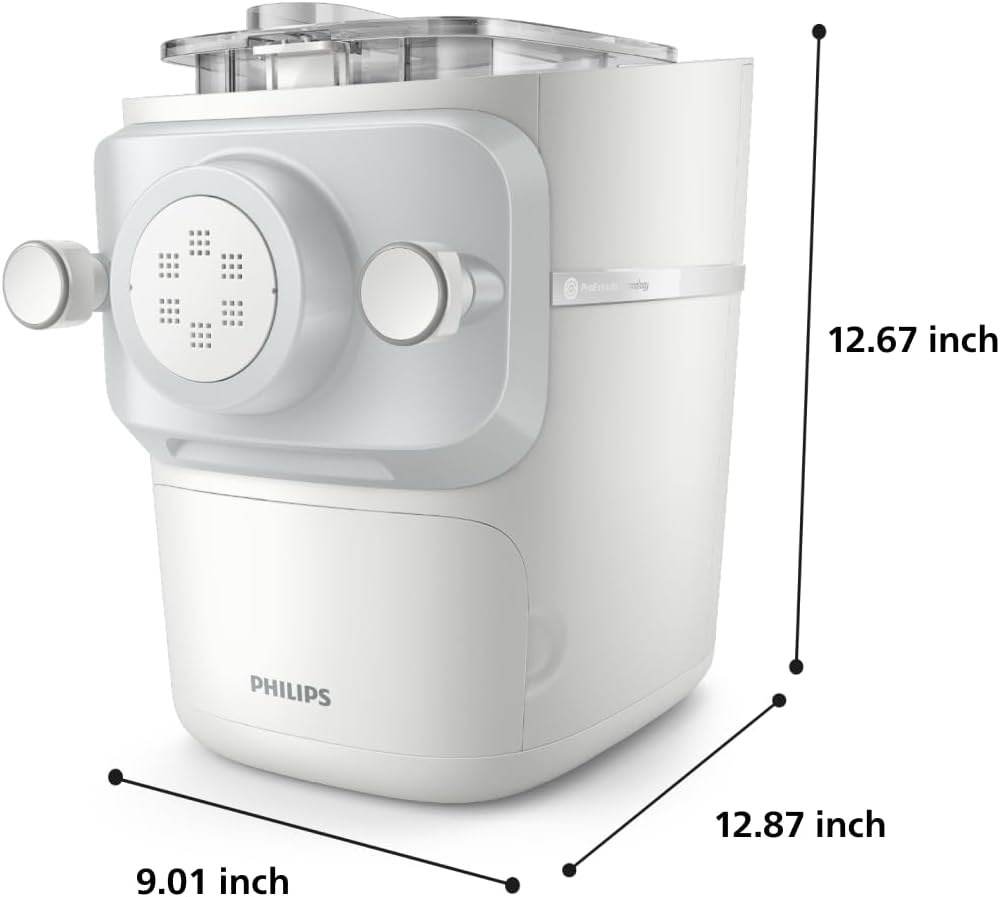 Philips 7000 Series Pasta Maker, ProExtrude Technology 150W, 8 discs, Perfect Mixing Technology, Prepare up to 8 Portions, HomeID App, White, (HR2660/03)