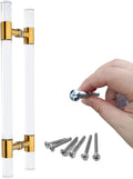 Clear Acrylic Door Handle,24 34 40 60 70 Inch Door Hardware Pull Handle with Screws,Double Sided Knobs for Sliding Glass Gates (Color: Gold,Size: 86cm/33.8inch)