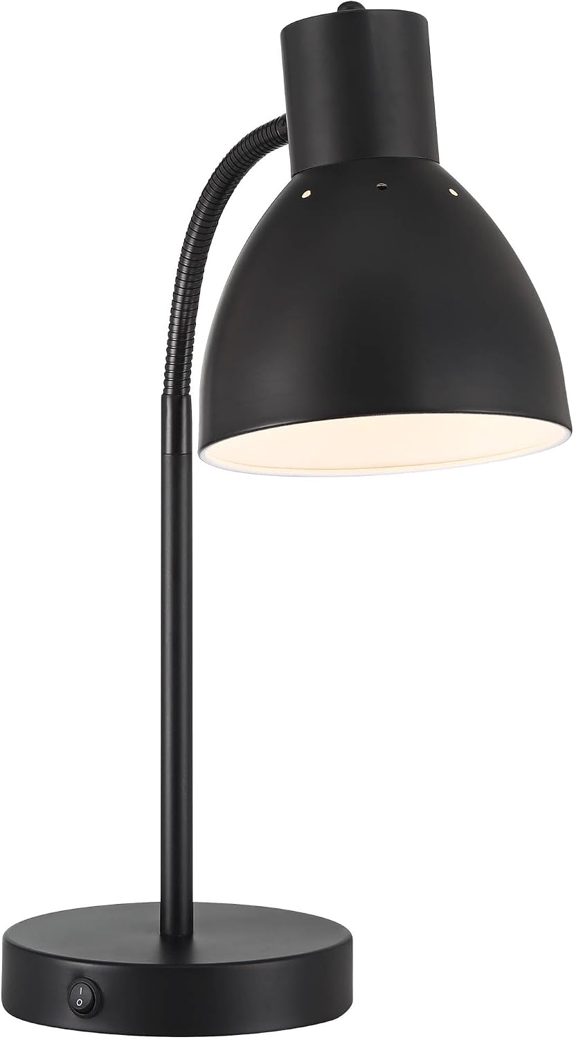 360 Lighting Piper 24' High Gooseneck Small Modern Set of 2 Desk Lamps with USB Charging Ports A+C Black Metal Shade Home Office Living Room Bedroom Bedside Nightstand House Reading Kitchen Entryway